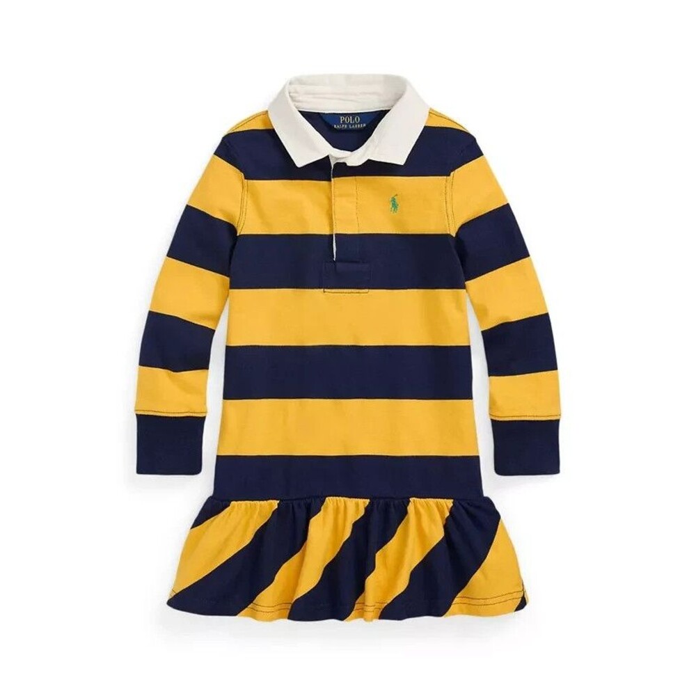 NWT Polo Ralph Lauren BIG GIRLS Dress XL 16,12-14  Rugby striped LS POLO DRESS